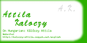 attila kaloczy business card