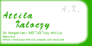 attila kaloczy business card